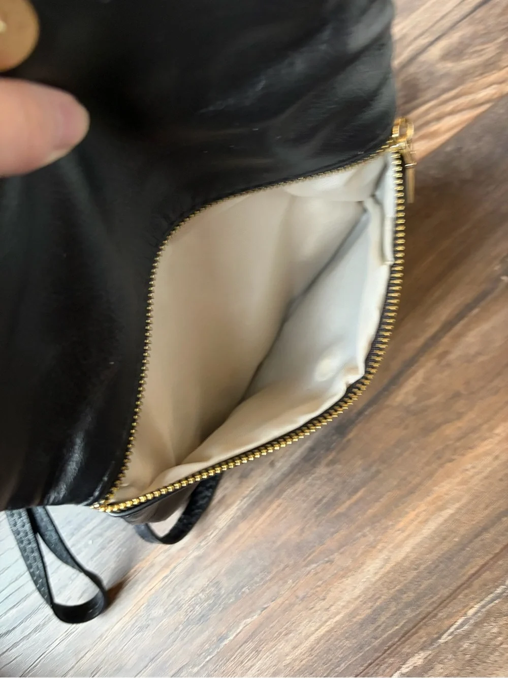 Black Leather Crossbody Bag with Tassels - Made and bought in Italy - Picture 5 of 5